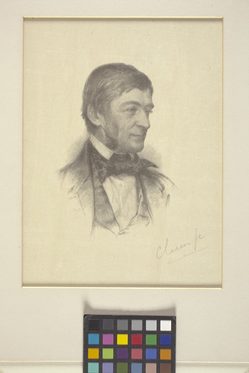 Portret Ralpha Waldo Emersona (drzeworyt) autorstwa William Baxter Palmer Closson