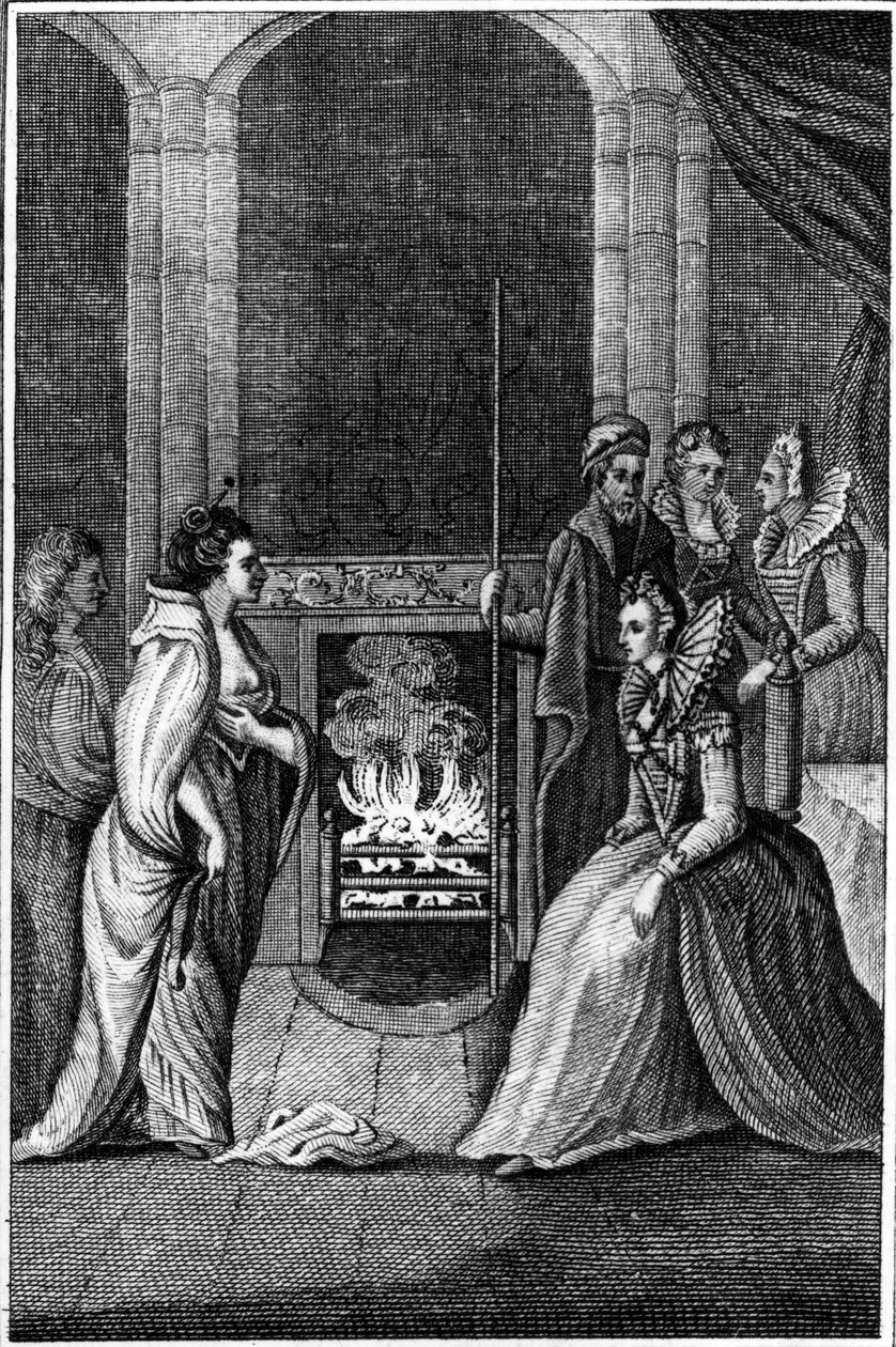 Grana Uile przedstawiona królowej Elżbiecie, ilustracja z „Anthologia Hibernica” tom. II, grafika Claytona, wydana 1794 autorstwa William Beauford