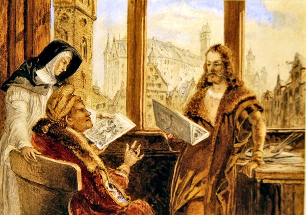 Albrecht Durer w Norymberdze (akwarela na papierze) autorstwa William Bell Scott
