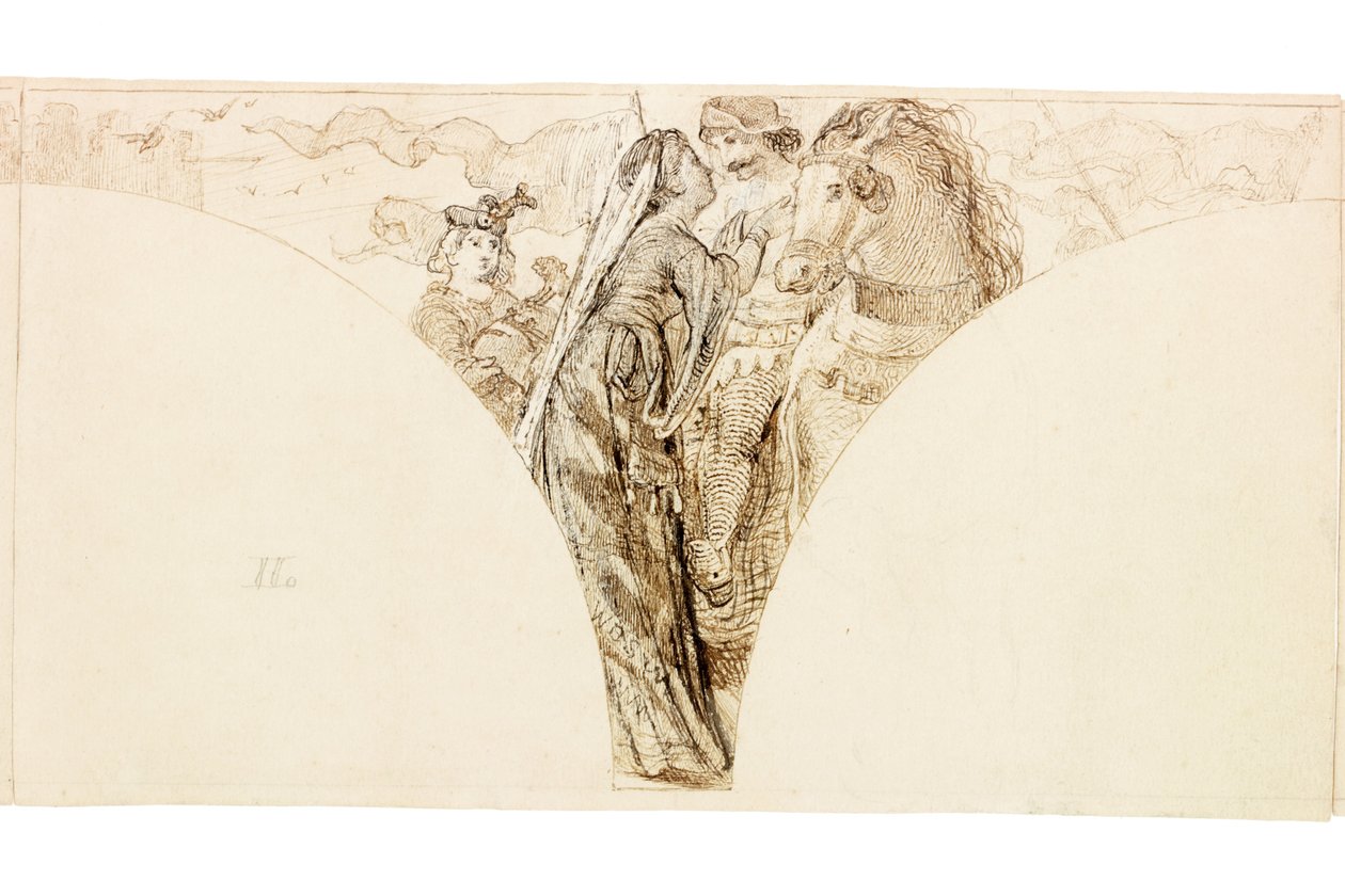 Szkic do muralu w Wallington Hall (kolor nadwozia) autorstwa William Bell Scott