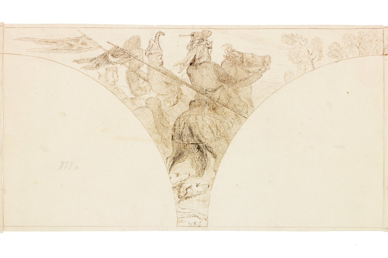 Szkic do muralu w Wallington Hall (kolor nadwozia) autorstwa William Bell Scott