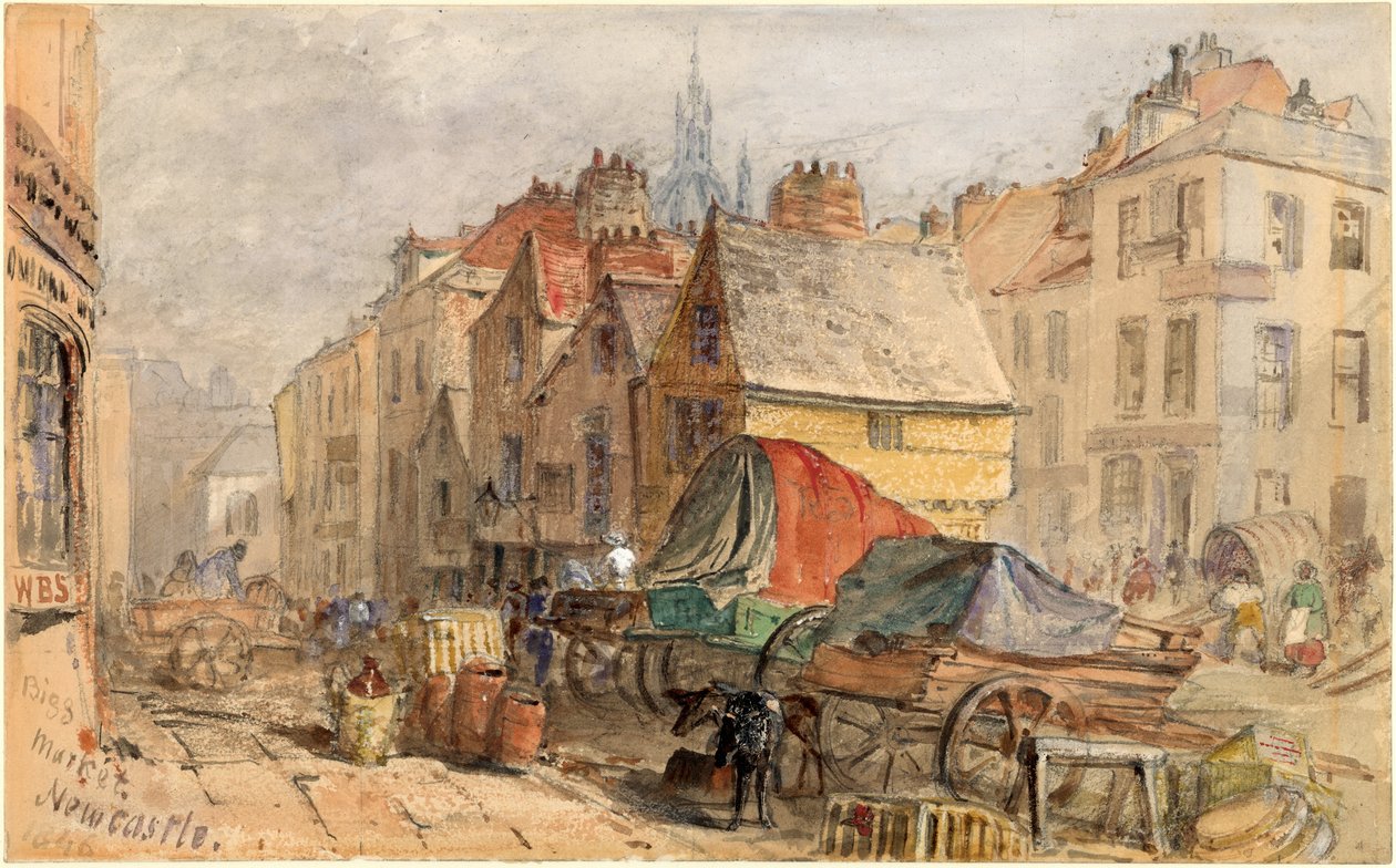 The Bigg Market, Newcastle upon Tyne (kolor nadwozia na papierze) autorstwa William Bell Scott