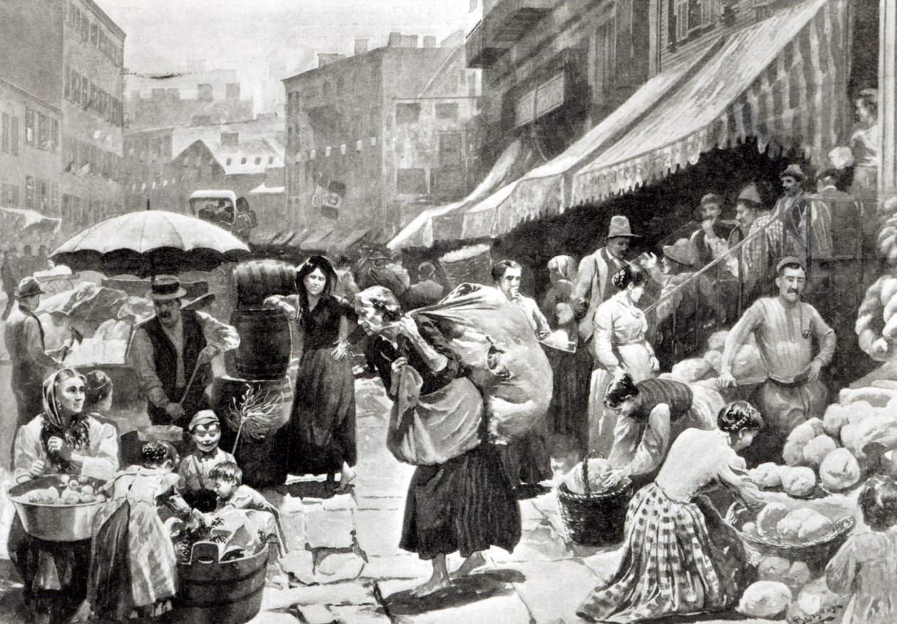 Mulberry Bend Italian Colony w Nowym Jorku, ilustracja w magazynie „Harper