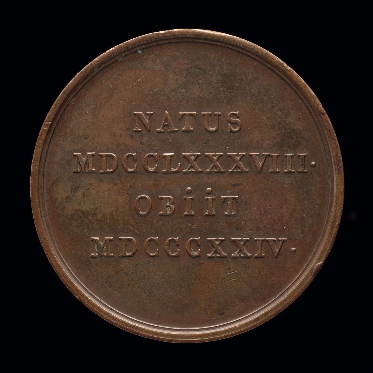 Napis [rewers], 1824. autorstwa William Binfield