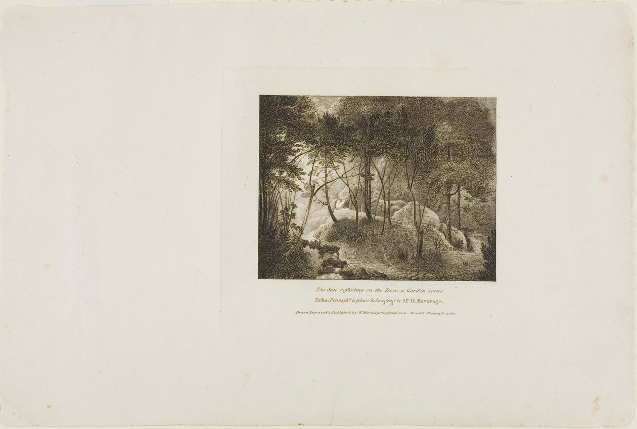 Słońce odbijające się od rosy, scena w ogrodzie autorstwa William Birch