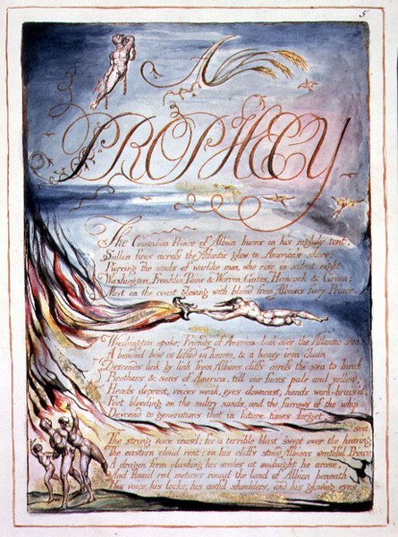 „Przepowiednia”, płyta 3 z „Ameryka, proroctwo” autorstwa William Blake