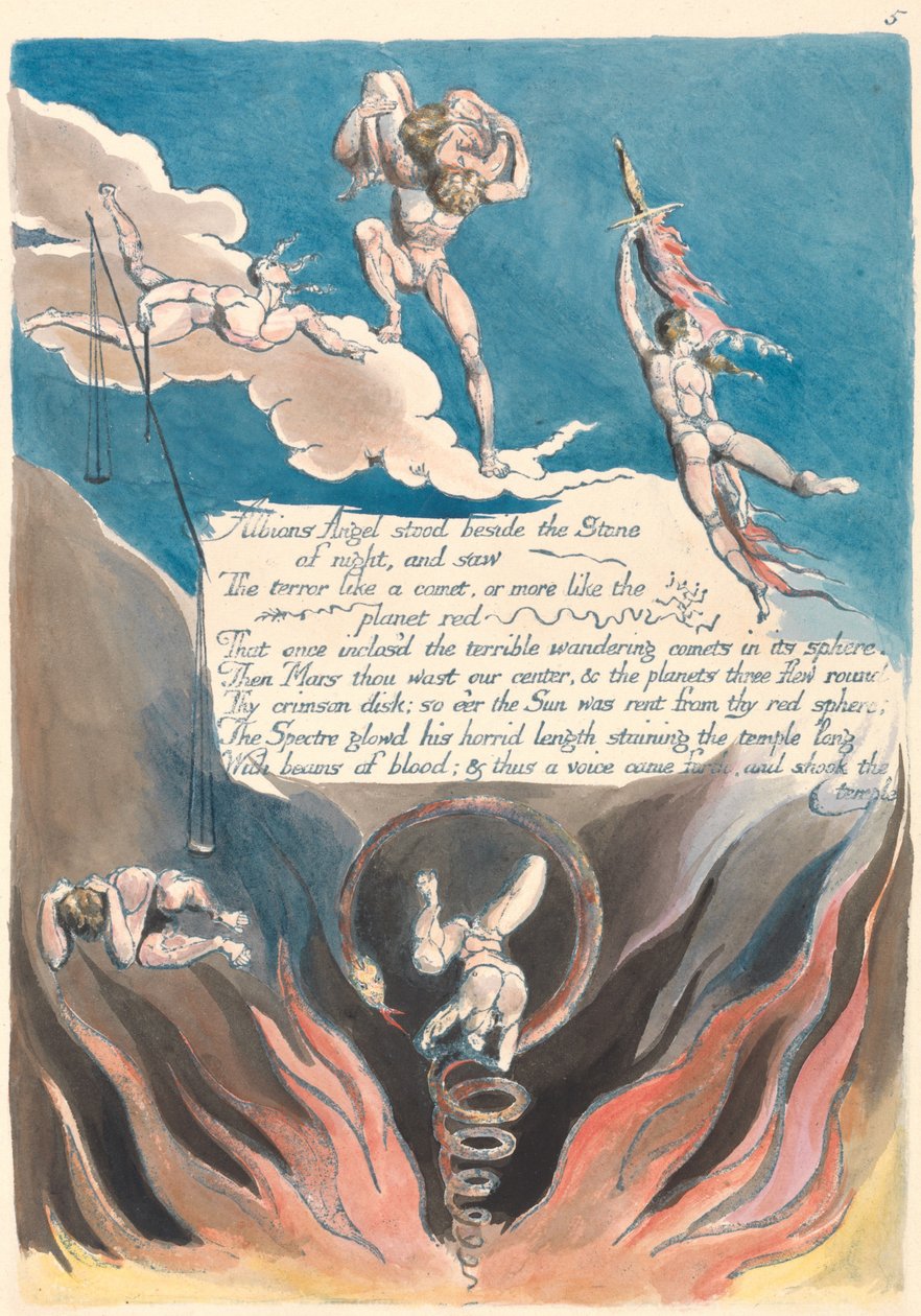 Albions Engel stand neben dem Stein der Nacht und sah... (Platte 7) autorstwa William Blake