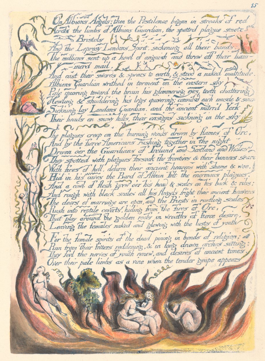 Ameryka. Proroctwo, płyta 17, O Albions Angels.... autorstwa William Blake