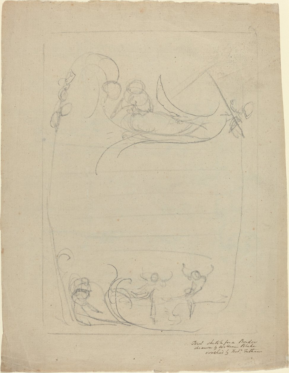 Uzbrojony mężczyzna odrzuca kobietę [recto] autorstwa William Blake