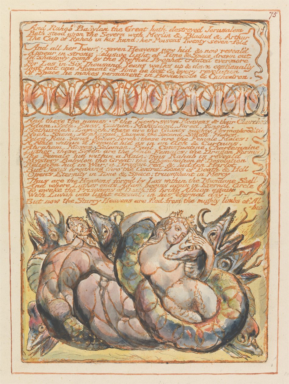 Und Rahab Babylon die Große (Platte 75) autorstwa William Blake