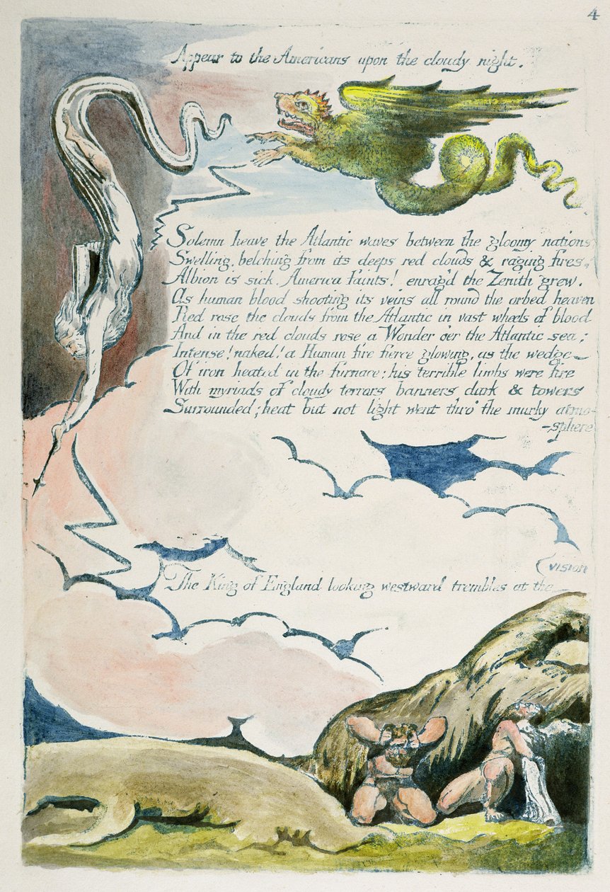 „Pojaw się Amerykanom…”, płyta 6 z „Ameryka: proroctwo” autorstwa William Blake