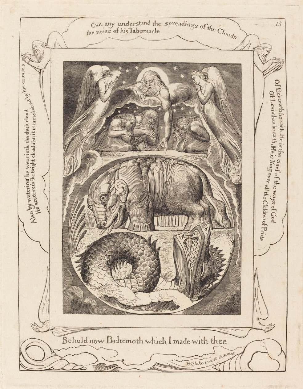 Behemot i Lewiatan autorstwa William Blake