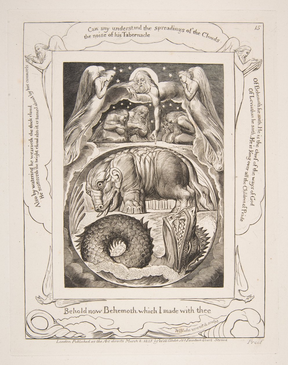 Behemot i Lewiatan, z ilustracji Księgi Hioba, 1825-26. autorstwa William Blake