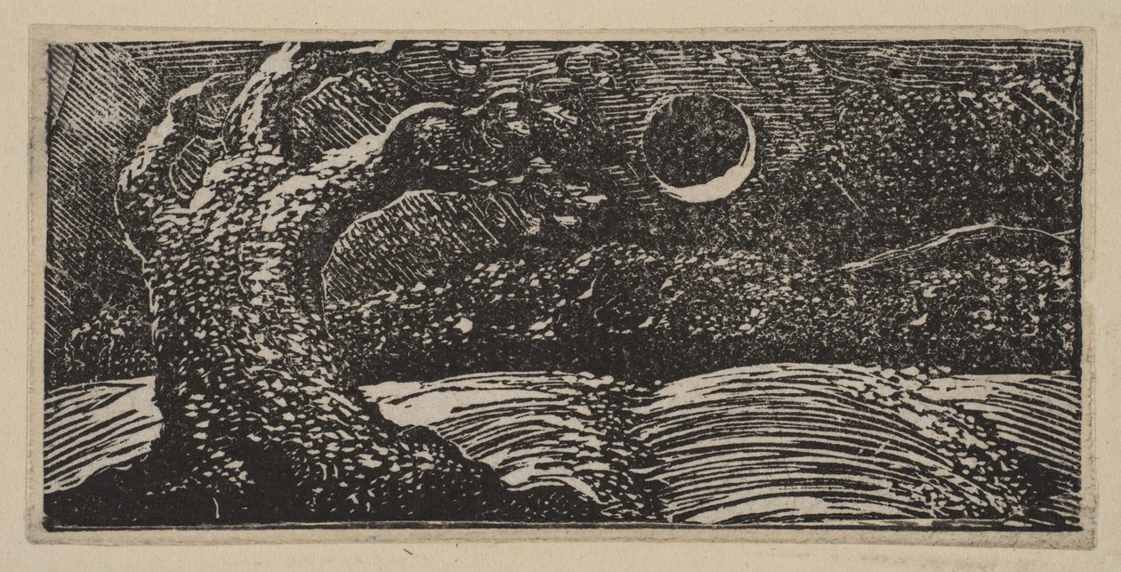 Wysadzane drzewa i spłaszczone uprawy, z Thorntons Pastorals of Virgil, 1821. autorstwa William Blake