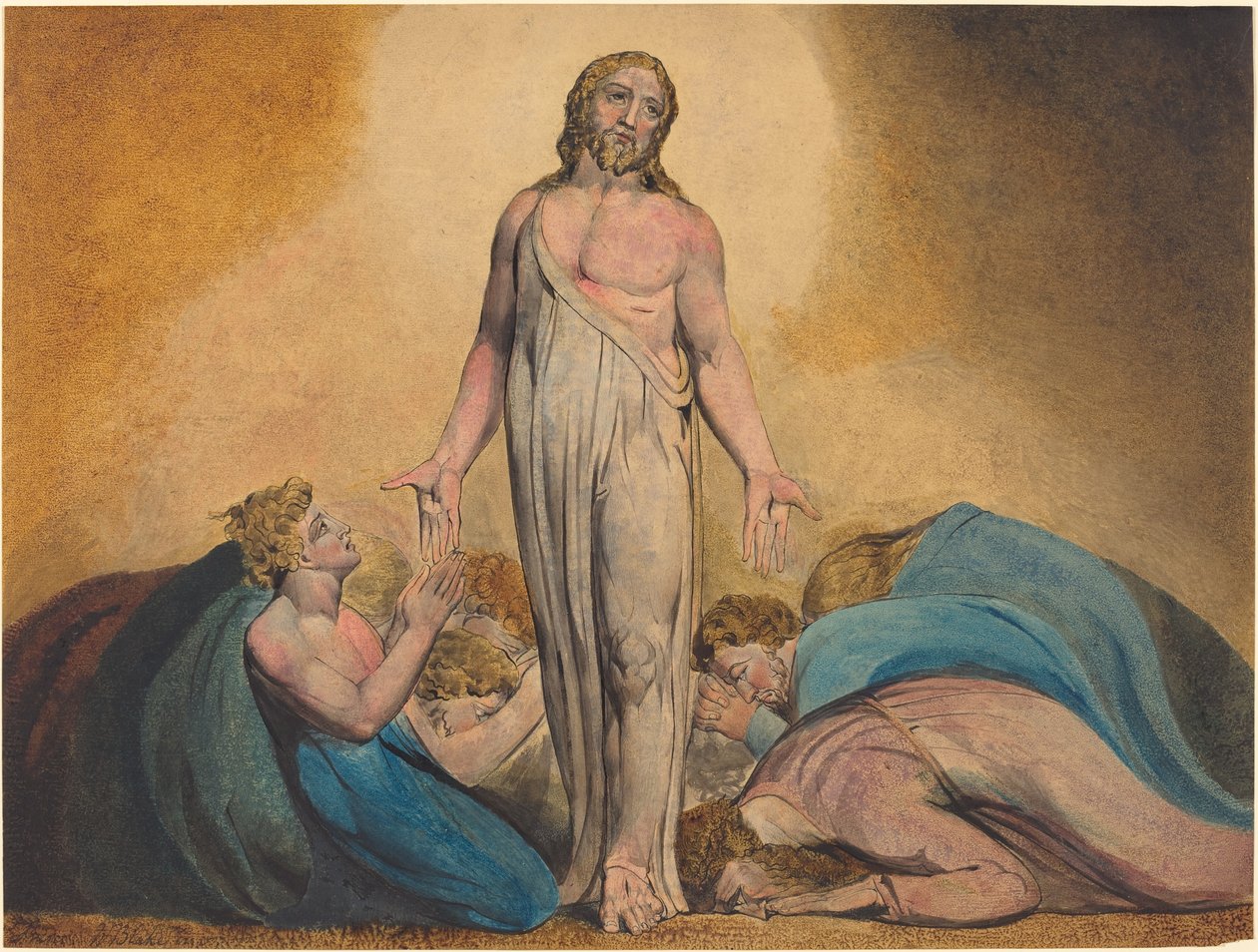Chrystus ukazujący się swoim uczniom po Zmartwychwstaniu, c. 1795. autorstwa William Blake