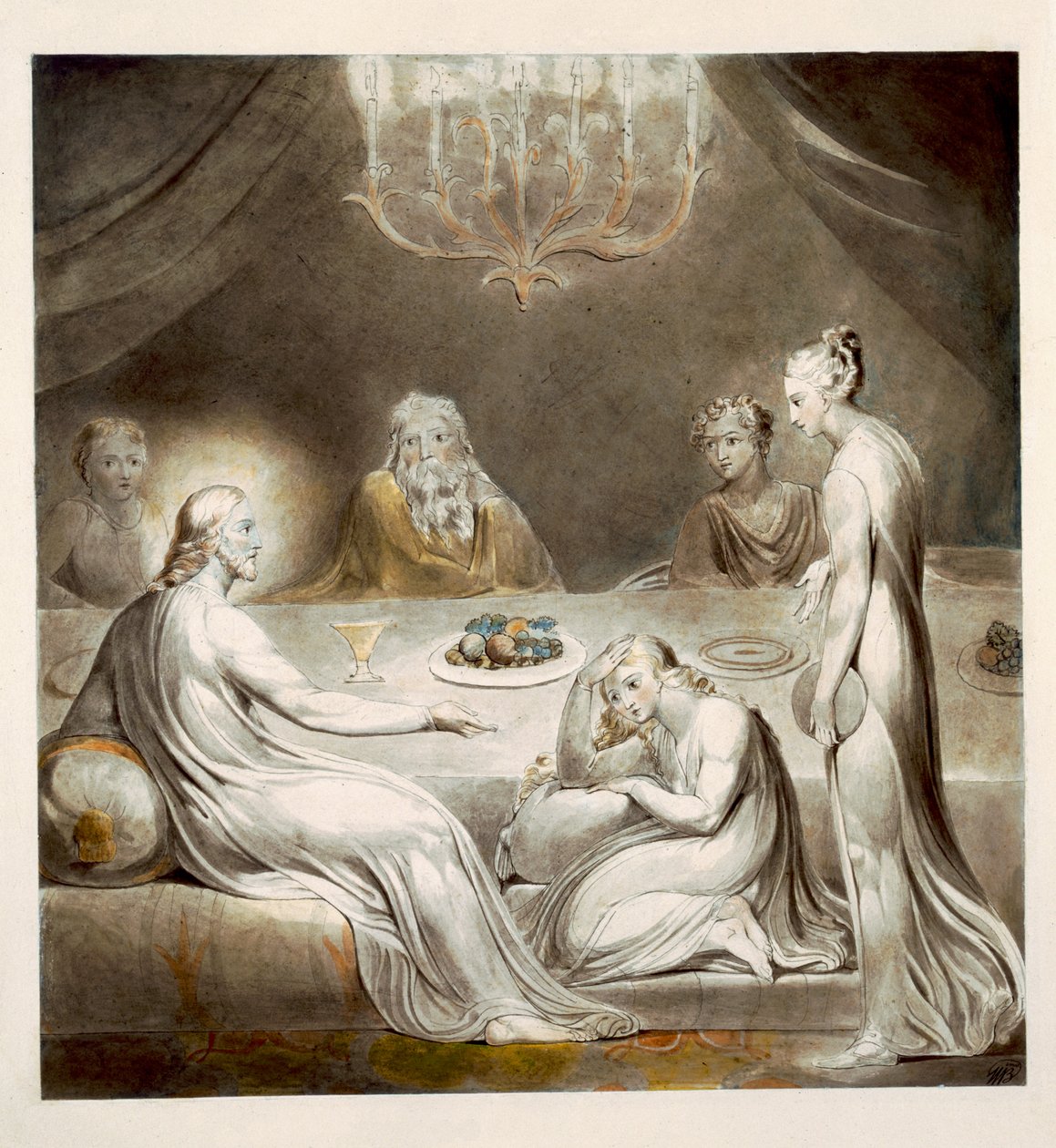 Chrystus w Domu Marii i Marty autorstwa William Blake