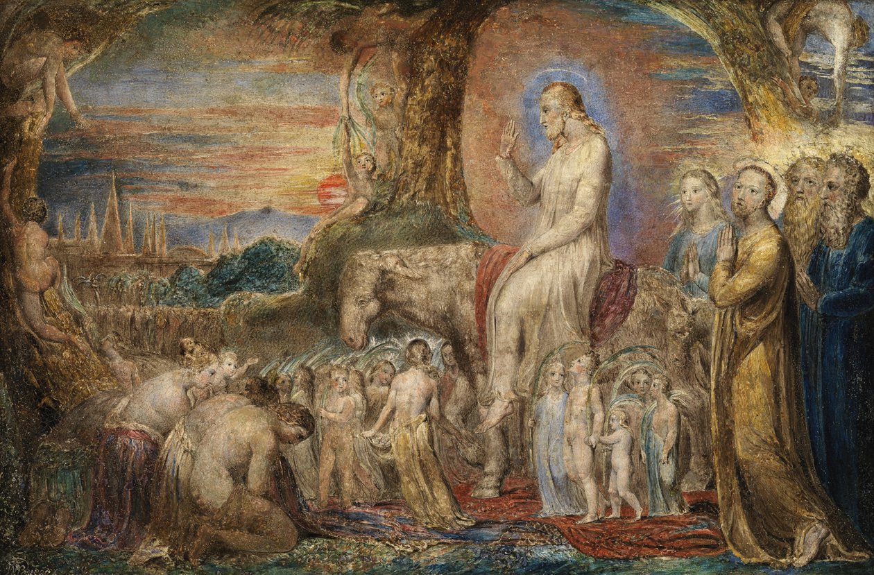 Wjazd Chrystusa do Jerozolimy (olej na miedzi) autorstwa William Blake