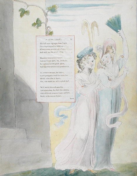 Projekt 27 do „Długiej historii” z „Wierszy Thomasa Graya”, opublikowanych 1797-98 (akwarela z piórem i tuszem na papierze) autorstwa William Blake