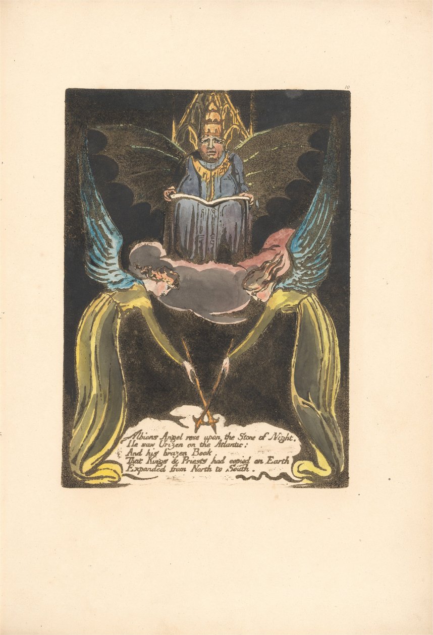 Europa. Proroctwo, Tablica 12, Albions Angel rose . . . . (Bentley 14) autorstwa William Blake