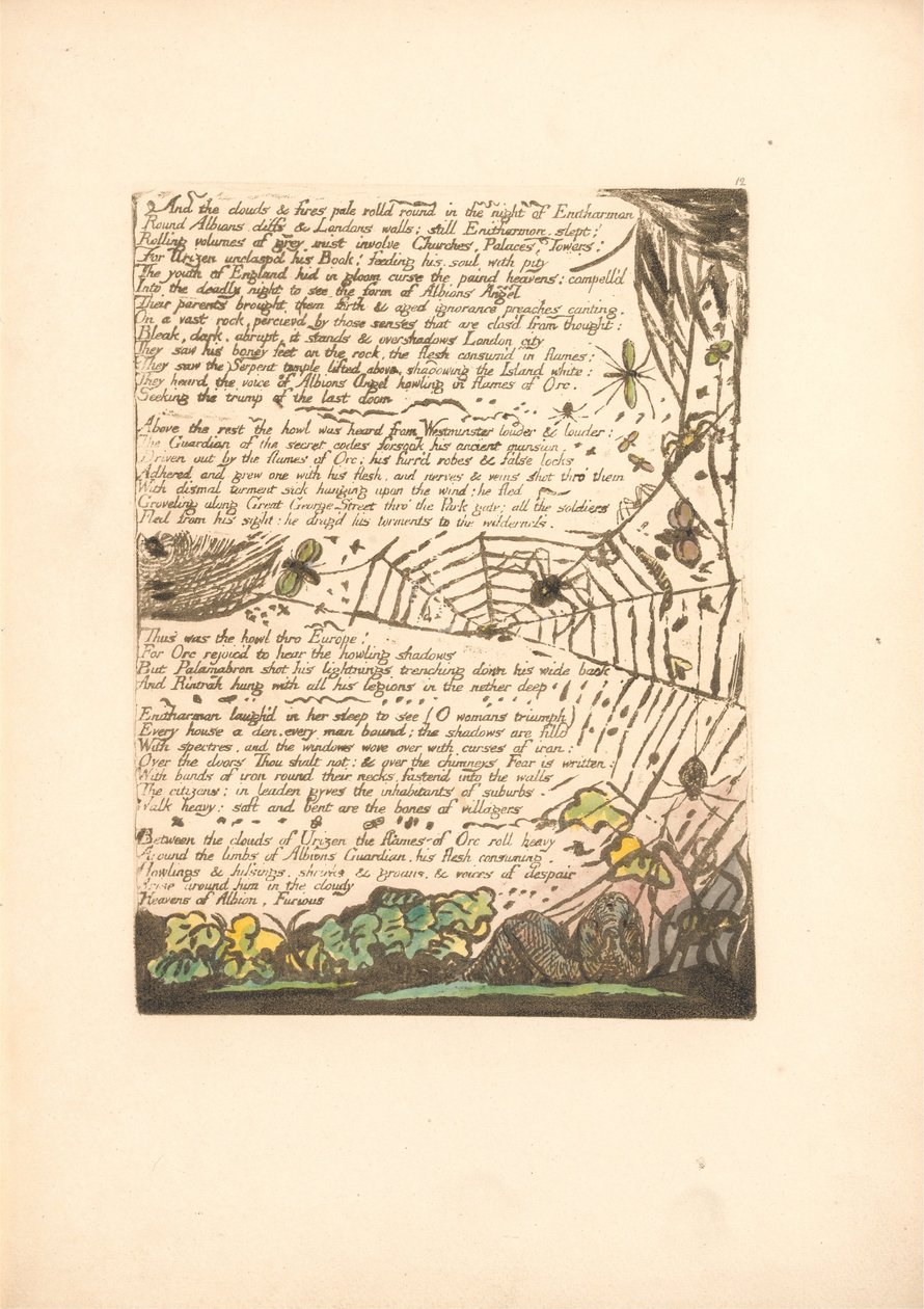 Europa. Proroctwo, Tablica 14, A chmury i ognie . . . . (Bentley 15) autorstwa William Blake