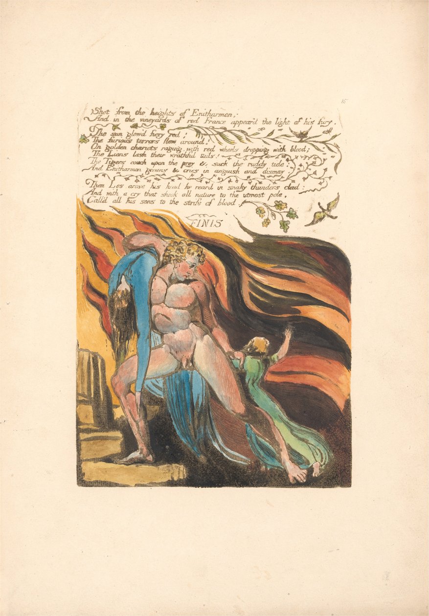 Europa. Przepowiednia, płyta 17, Strzał z wysokości . . . . (Bentley 18) autorstwa William Blake