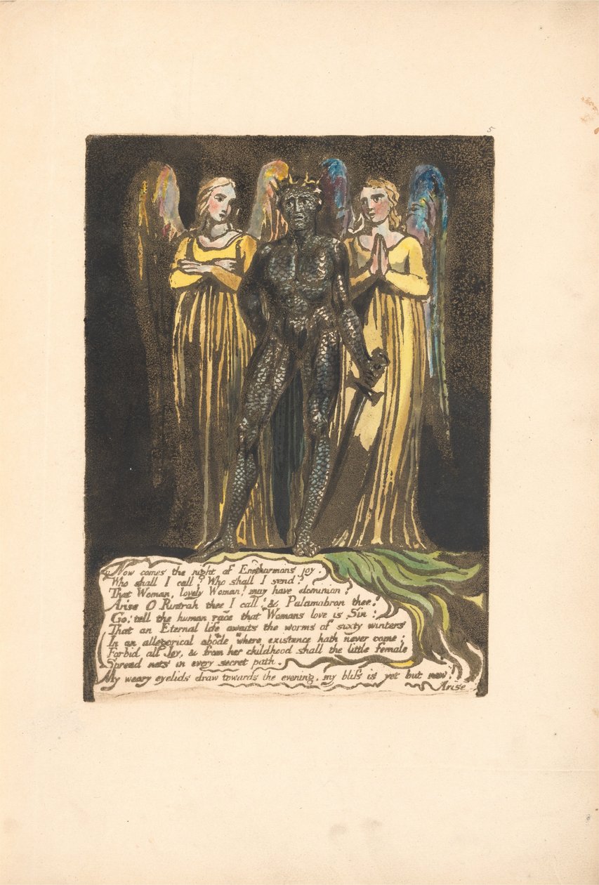 Europa. Proroctwo, płyta 7, Teraz nadchodzi noc . . . . (Bentley 8) autorstwa William Blake
