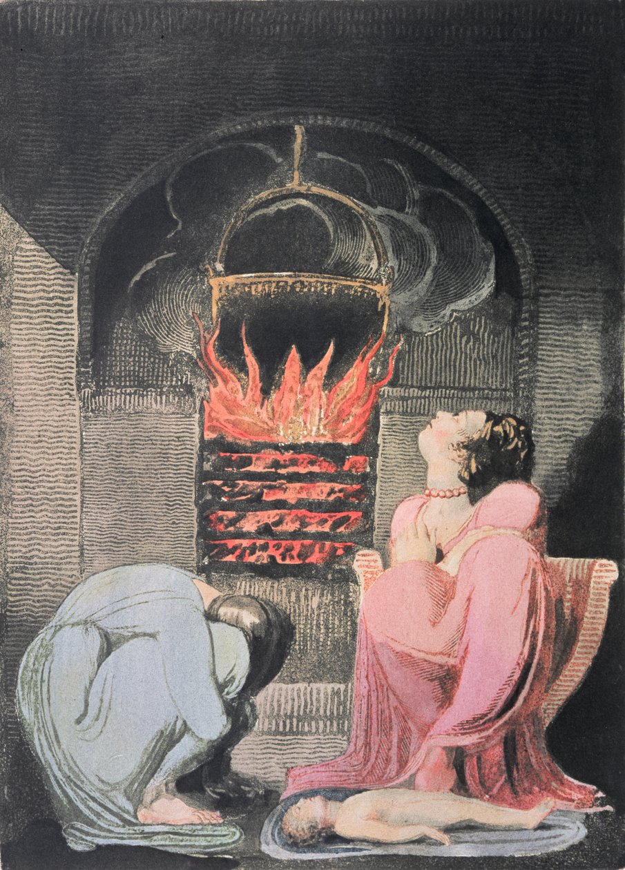 Europa proroctwem; Głód, 1794 (akwaforta reliefowa, rycina, wc) autorstwa William Blake