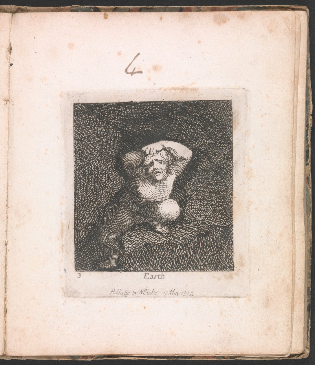Dla dzieci. Bramy raju, tablica 5, „Ziemia” autorstwa William Blake