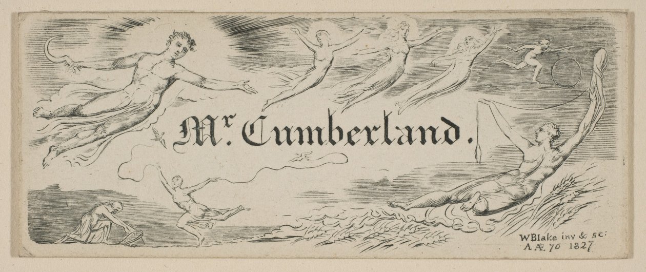 Karta wiadomości George Cumberlands, 1827. autorstwa William Blake
