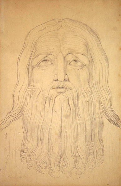 Head of Job (grafit na papierze) autorstwa William Blake