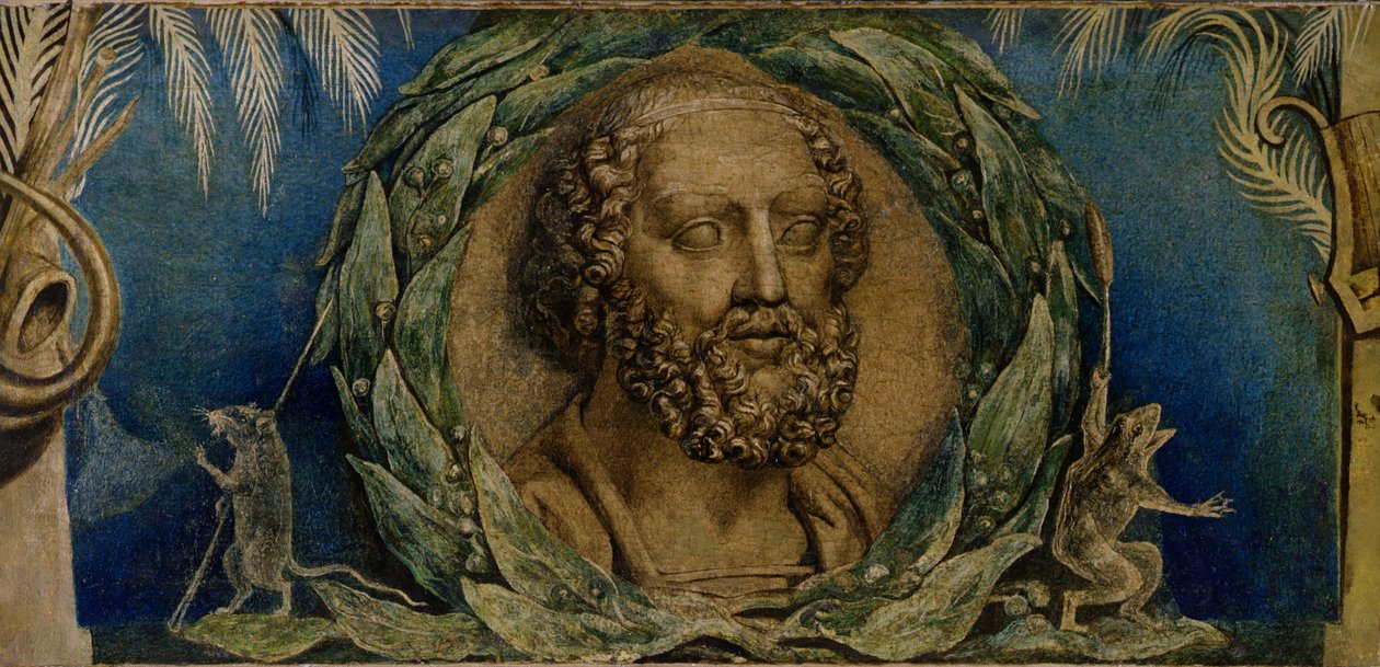Homer, ok. 1800-03 (tempera na płótnie) autorstwa William Blake