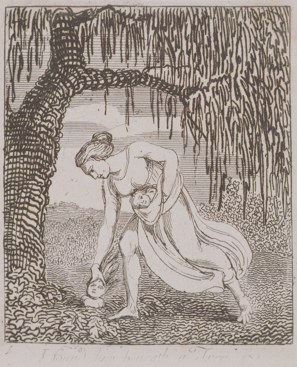 Znalazłem go pod drzewem, płyta 3 z „Dla dzieci. Bramy raju”, 1793 autorstwa William Blake