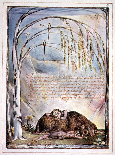 "W grzmotach kończy głos", płyta 7 z "Ameryka, proroctwo" autorstwa William Blake