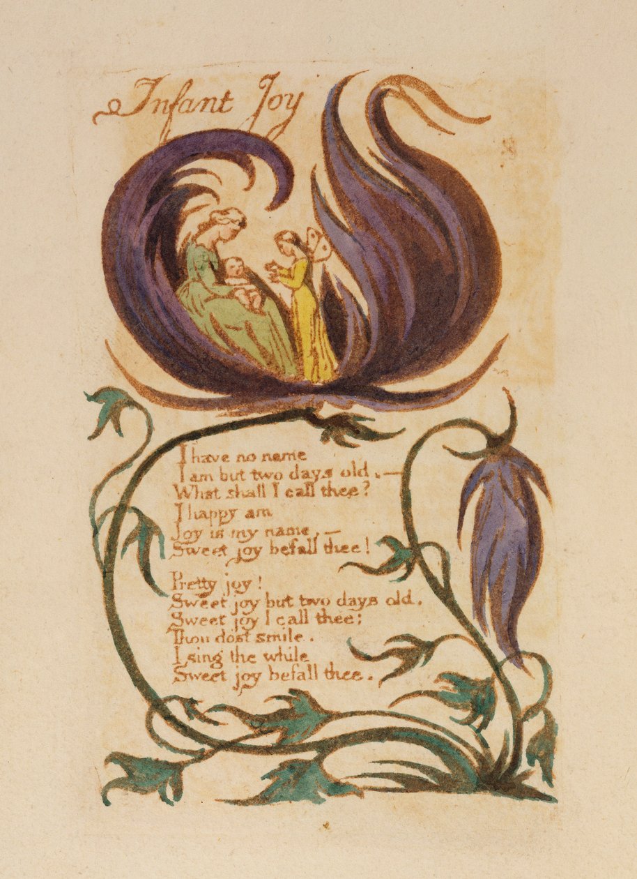 Radość niemowlęcia, z „Pieśni o niewinności”, 1789 autorstwa William Blake