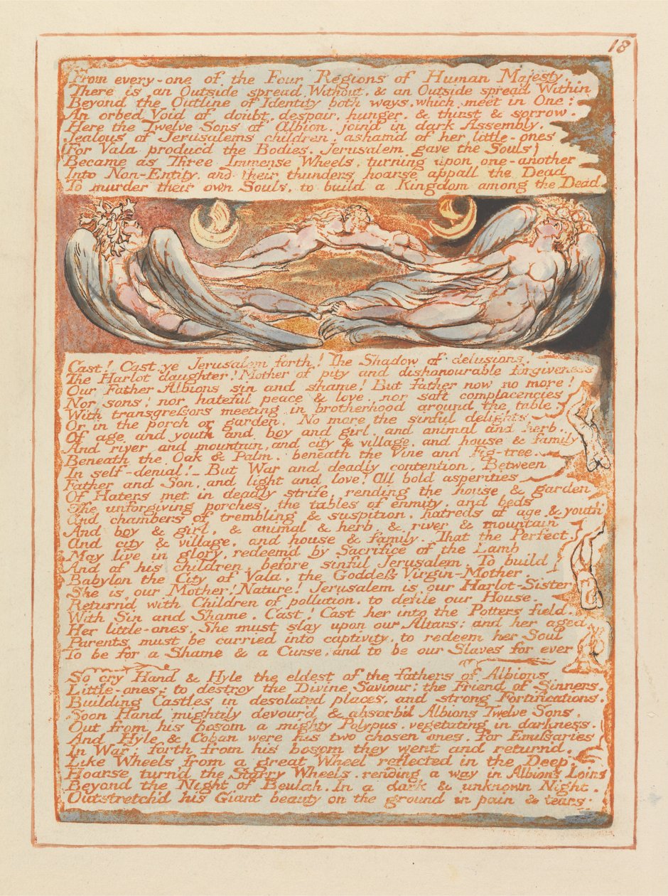 Jerozolima, ilustracja 18, Ze wszystkich czterech regionów.... autorstwa William Blake