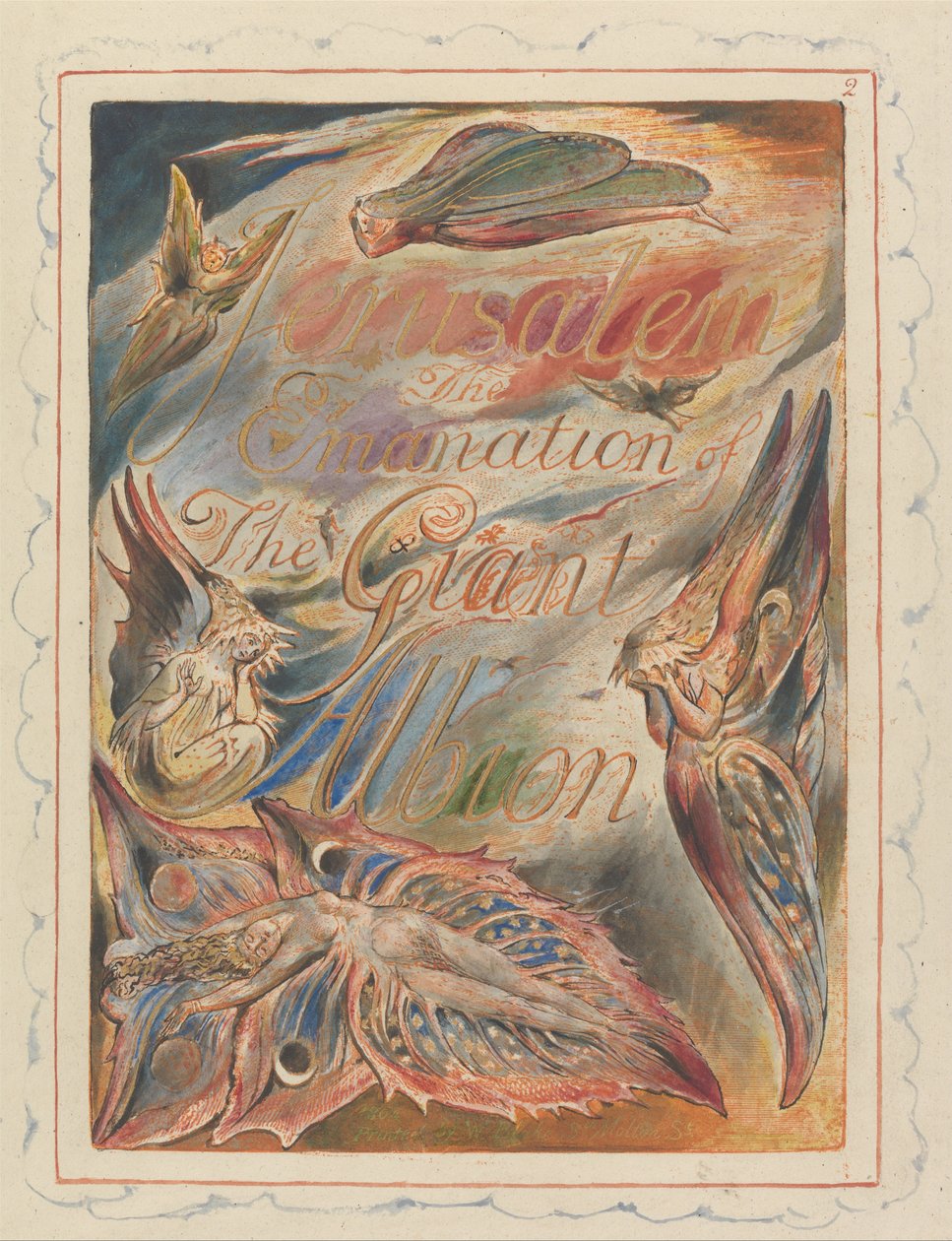 Jerozolima, tablica 2, strona tytułowa autorstwa William Blake