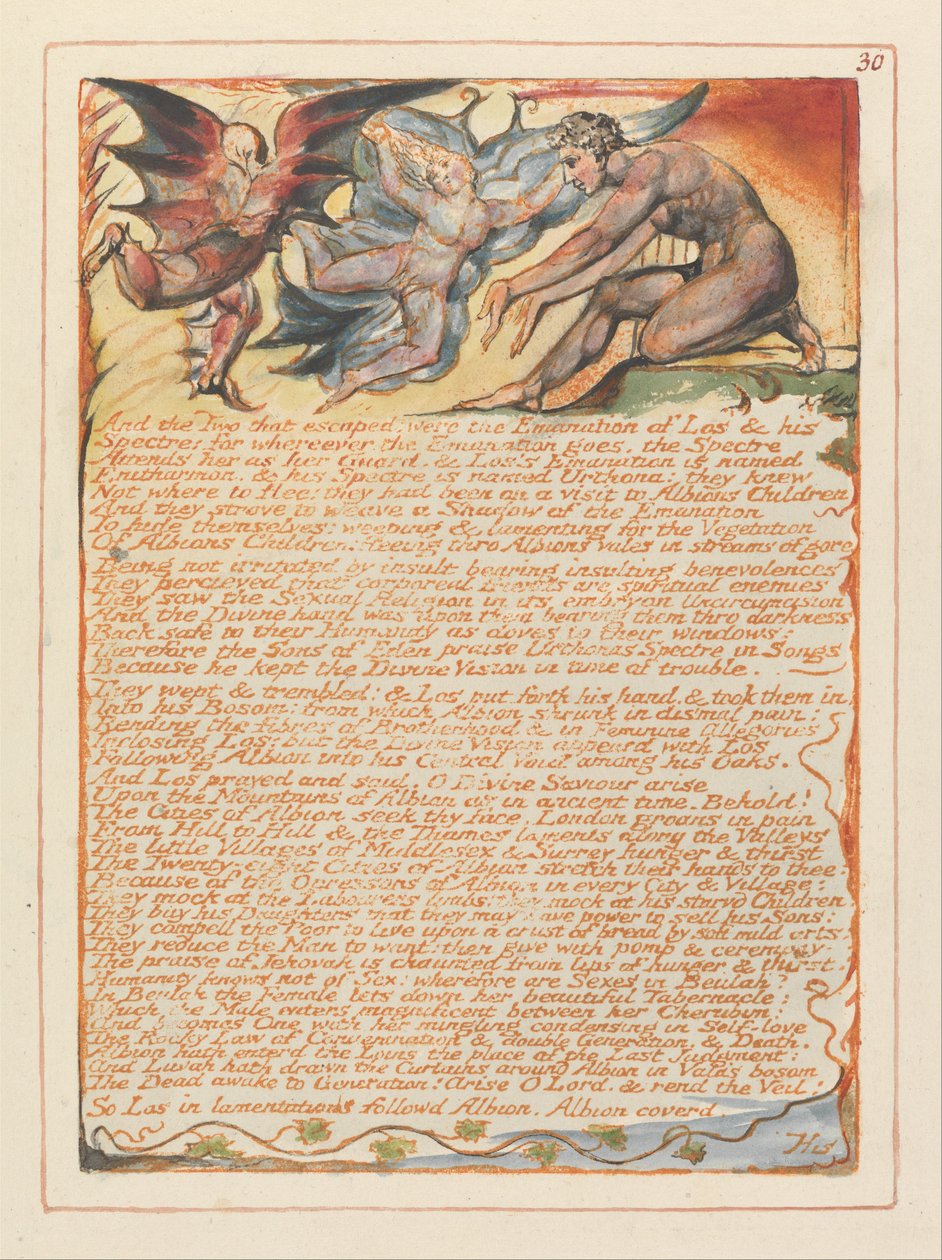 Jerozolima, Tablica 30, I Dwóch, którzy uciekli.... autorstwa William Blake