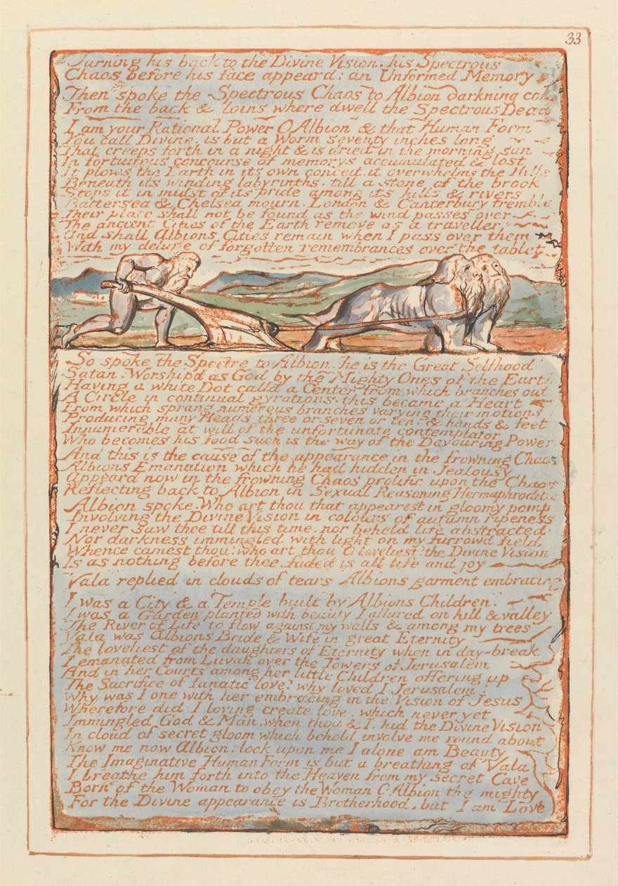Jerozolima, ilustracja 33, Odwracając się plecami do Boskiej Wizji.... autorstwa William Blake