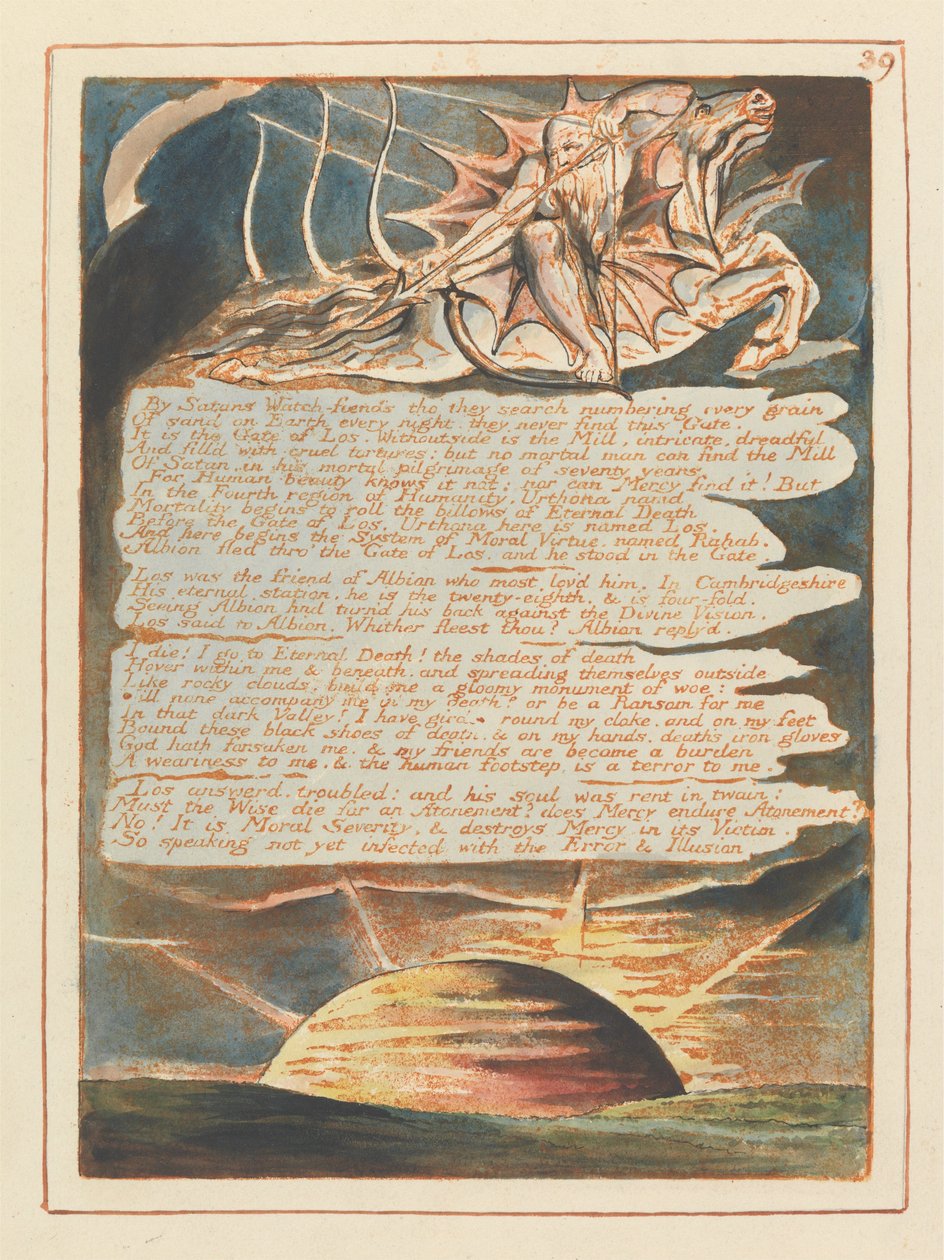 Jeruzalem, ilustracja 39, Szatańskie strażnicy.... autorstwa William Blake