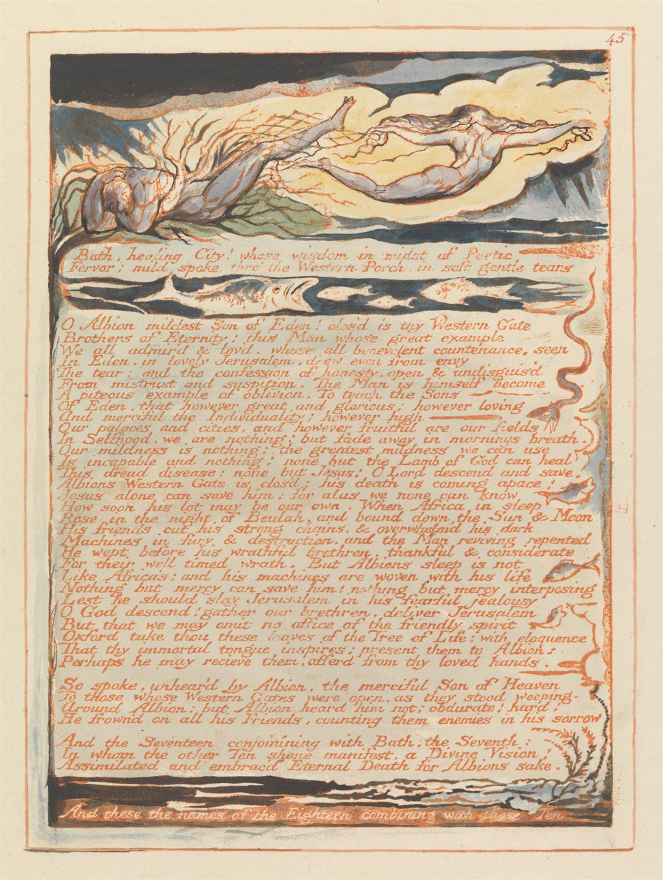 Jerozolima, tablica 45, Łaźnia, miasto uzdrowienia!.... autorstwa William Blake