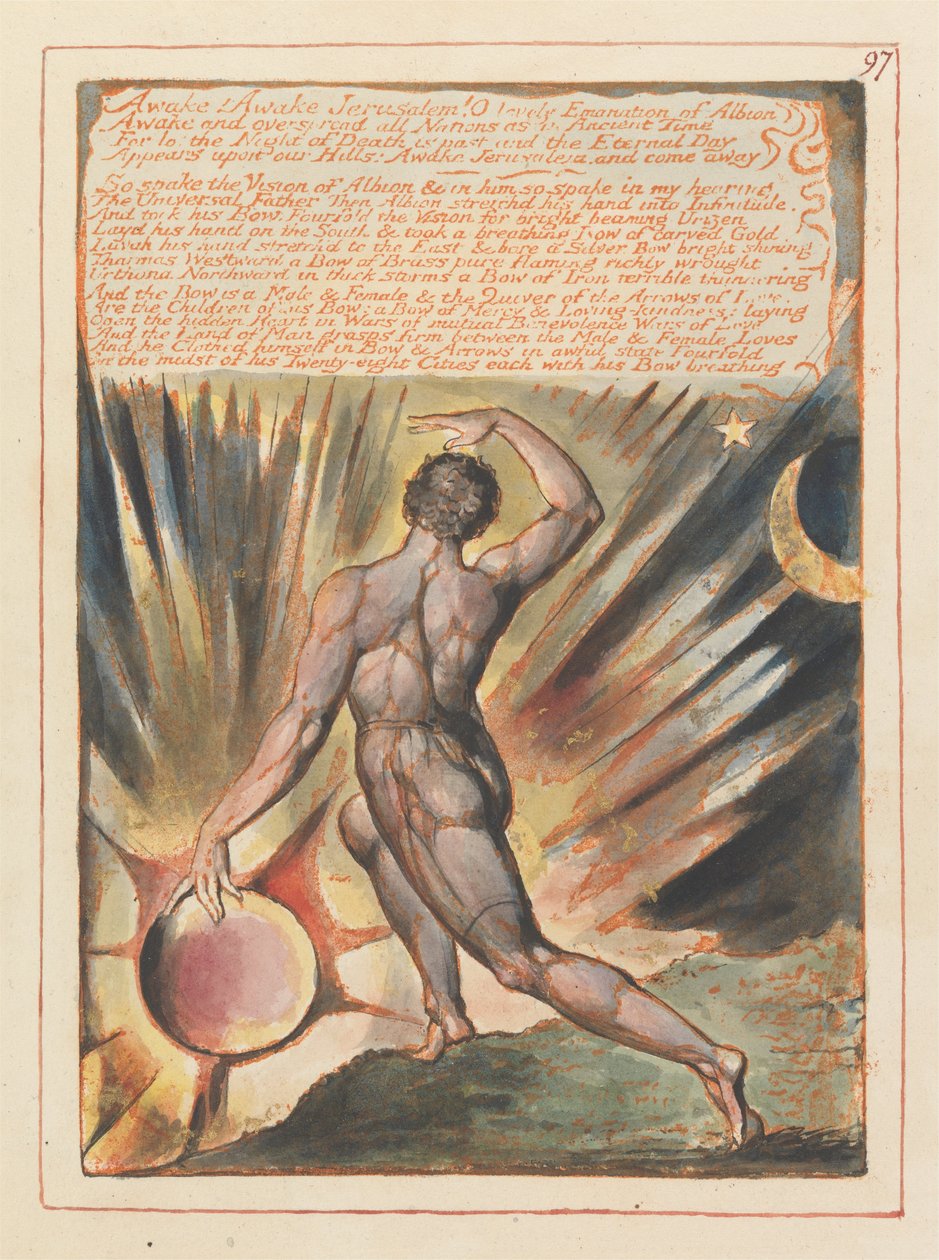Jerozolima, ilustracja 97, Przebudźcie się! Przebudź się Jerozolimie.... autorstwa William Blake