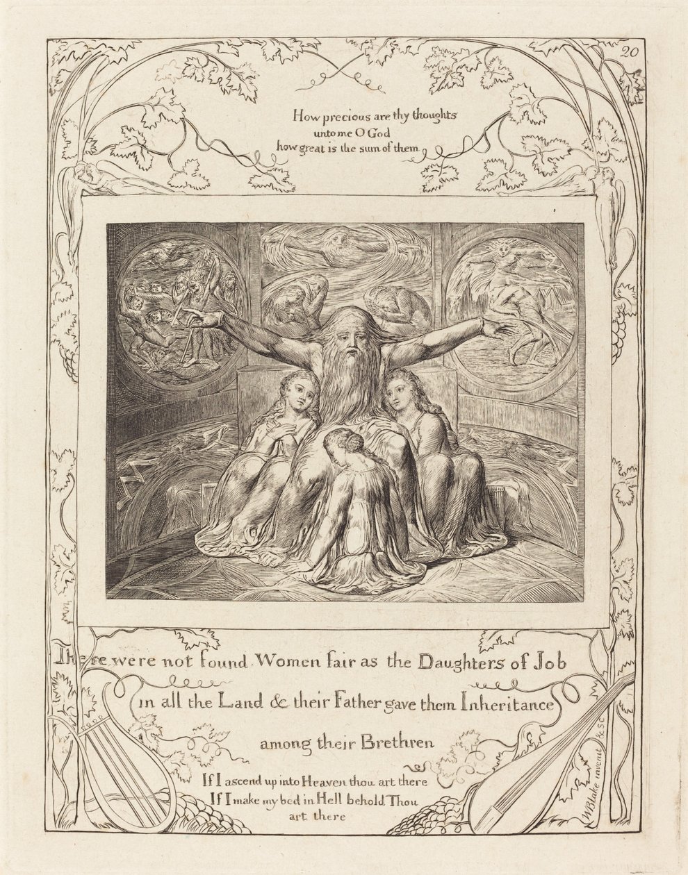 Hiob i jego córki, 1825. autorstwa William Blake