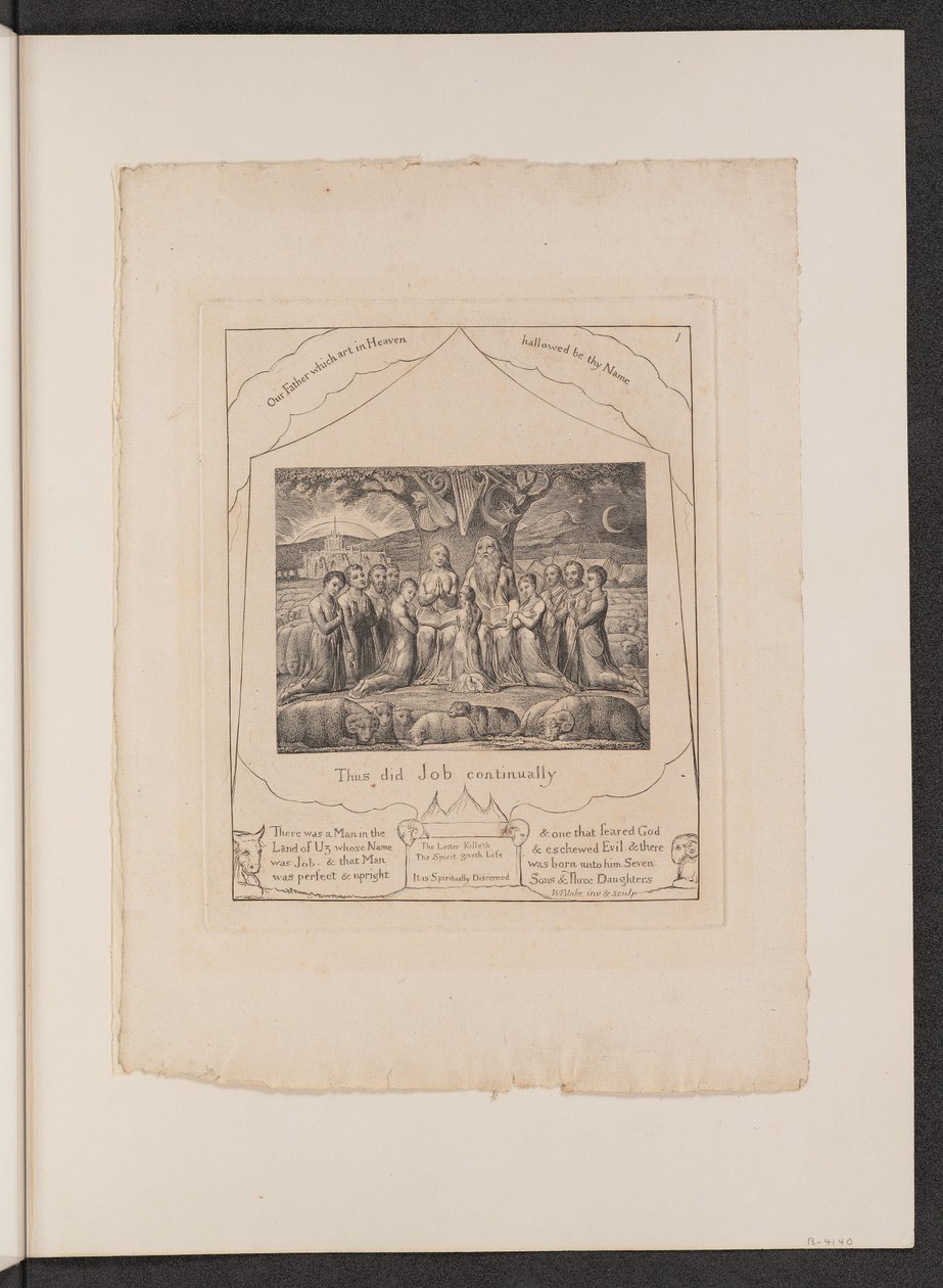 Hiob i jego rodzina autorstwa William Blake