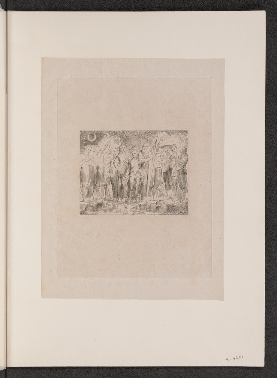Hiob i jego rodzina wrócili do dobrobytu autorstwa William Blake