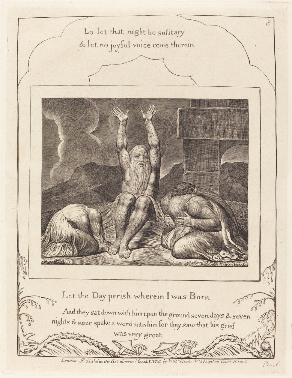 Rozpacz Hioba autorstwa William Blake