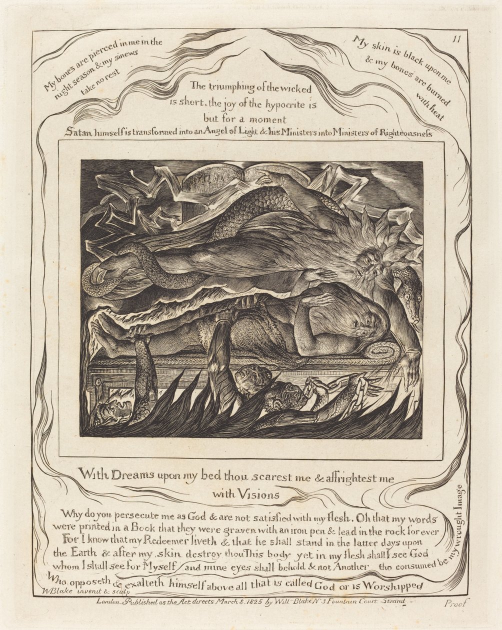 Złe sny Hioba autorstwa William Blake