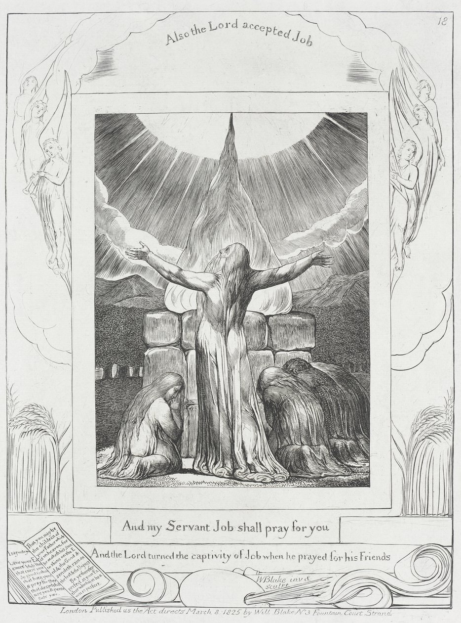 Modlitwa Hioba została wysłuchana autorstwa William Blake