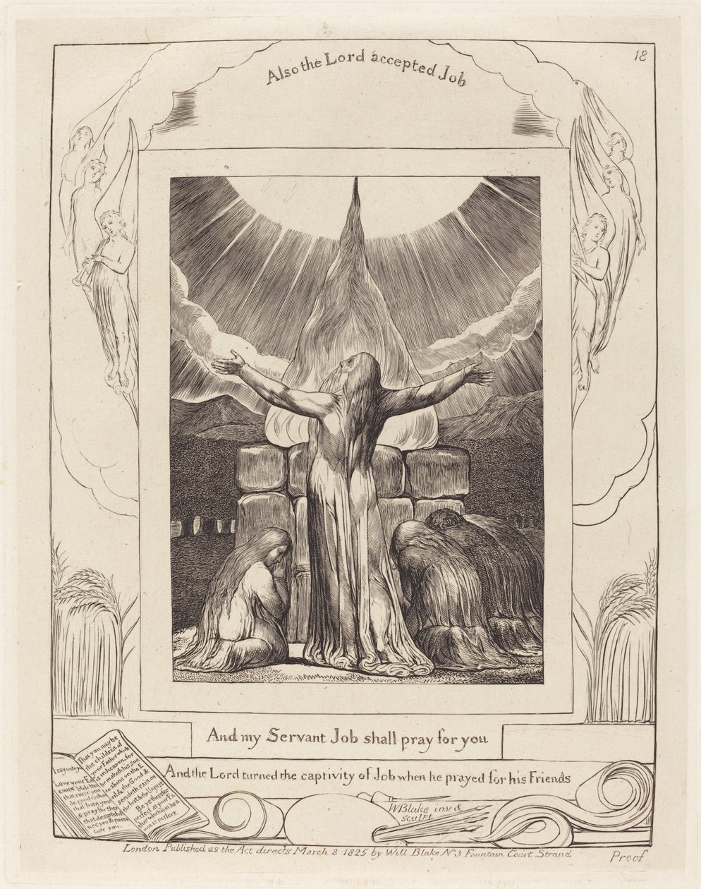 Ofiara Hioba autorstwa William Blake