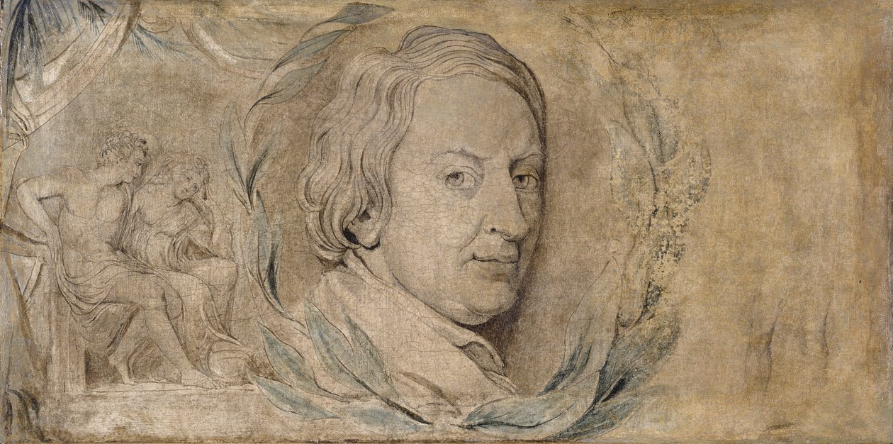 John Dryden, ok. 1800 (tempera na płótnie) autorstwa William Blake