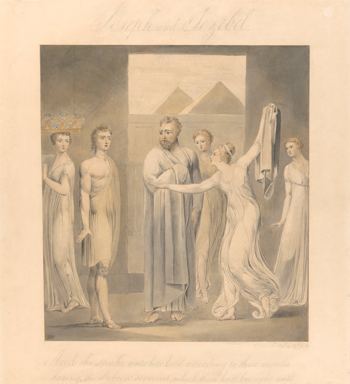 Żona Józefa i Potyfara autorstwa William Blake